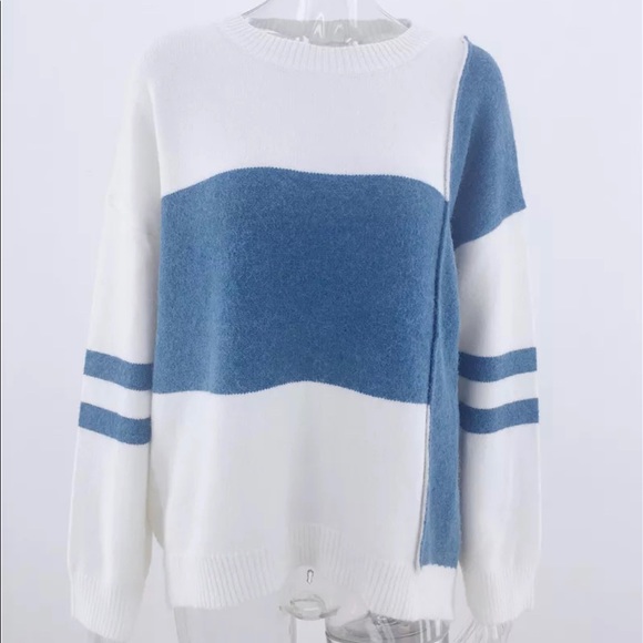 GRACEY’S // Color Block Oversized Pullover Sweater - Picture 9 of 11